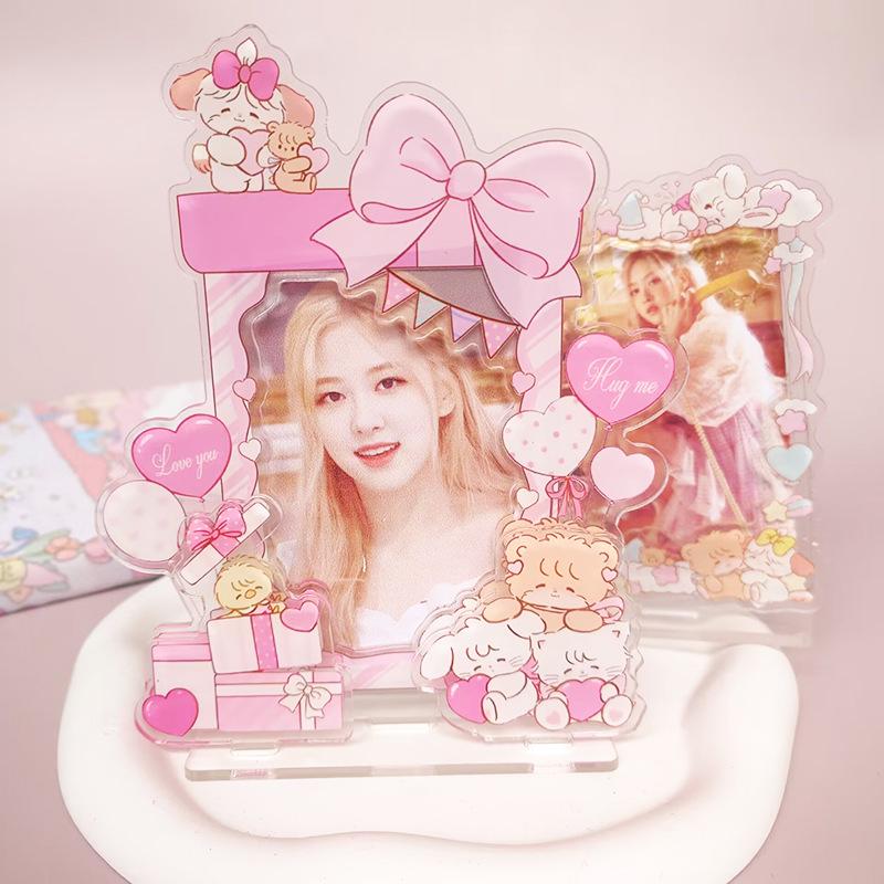 Mini Acrylic Photo Frame for Polaroids and Cards - Universal Three-Inch Display Stand