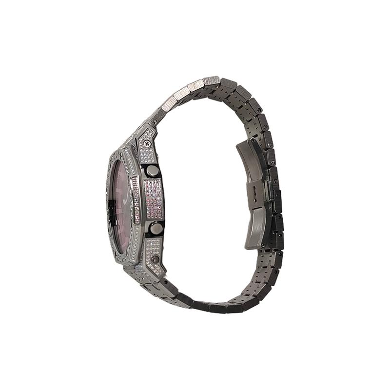Casio Customized Watch Modified Series Hand-painted Purple Berry Diamond Pink and Purple Painted Plate Silver Star Diamond CaiZuan