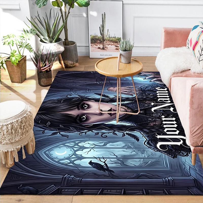 Custom 1Pc Gothic Dark Academia Mystery Flannel Personalized Rug Non Slip Floor Mat Soft Carpet for Living Bedroom Office Home Decor Gift