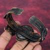 Pinolith Jasper Cuff Bracelet Adjustable Bangle Copper Wire Wrap Flower Jewelry