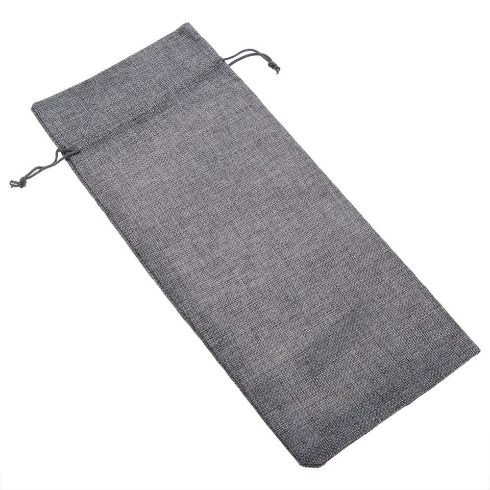 12pcs Linen Wine Drawstring Bag Drawstring Closure Burlap Wine Bag Wine Bottle Gift Bag Birthday серый