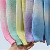 Autumn New Arrival Gradient Dyed round Neck Loose Long Sleeves Idle Style Knitting Sweater Mohair Lightweight Pullover Multicolor Women's Clothing