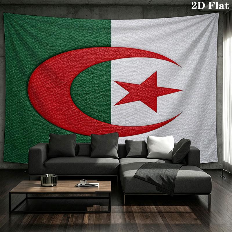 Algerien Nationalmannschaft Wandteppich Ästhetischer Wandbehang Bedruckter Stoffdecke Dekorative Wandteppiche für Schlafzimmer Wohnzimmer Heimdekoration