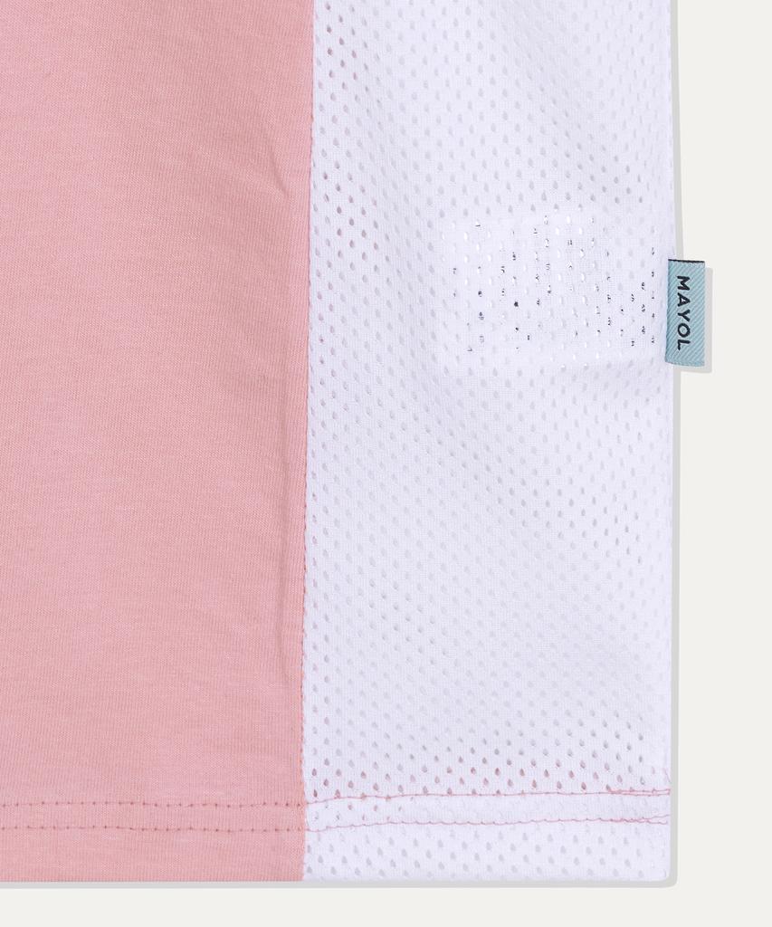 MAYOL Logo Mesh Long Sleeve T-Shirt_Pink