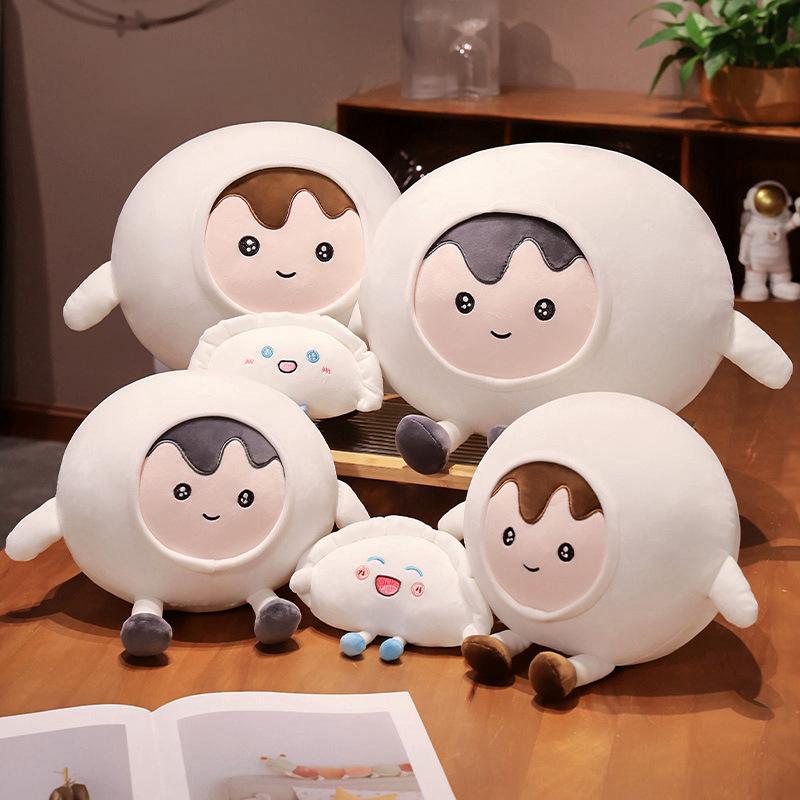 Cute Simulated Dumpling Dumplings Doll Plush Toy Doll Girl Sleeping Pillow Rag Doll Gift Pendant
