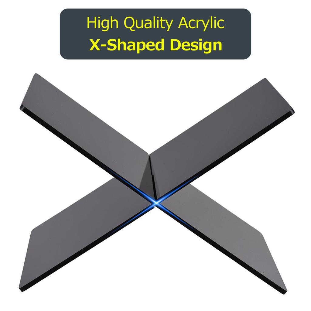 Akryl Bokstativ Utstillingshylle X-formet Bokhylle for Kokebok Oppskrift Meny Magasiner Eventyrbok
