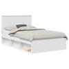 Bed Frame with Headboard White 120 X 200 Cm Solid Pine Wood