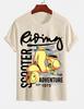 Unisex Reine Baumwolle Einfarbige Roller T-Shirt Lässig Rundhalsausschnitt Kurzarm Reiten Street Style Oberteil
