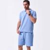 Men's Textured Polo Shirt & Shorts 2-Piece Set Casual Summer Outfit