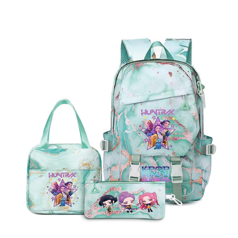 Kpop Demon Hunters, Elementary School Bag, Children'S Backpack, Lunch Bag, Pencil Bag, Three-Piece Set, Student Backpack
