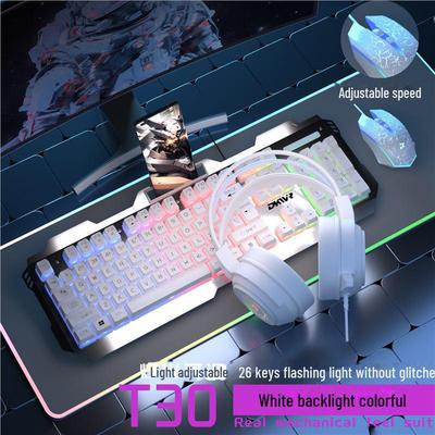 Mechanical Wired Keyboard, Mouse & Headset Set for Gaming & Office Use