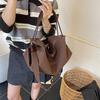 Niche Pastoral Style Boat Bag Plaid Design Shoulder Bag Versatile Commuter Large Capacity Texture Fashionable Tote Bag