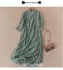 Summer Double-Layer Zen Tea Ceremony Women's Floral A-line Dress