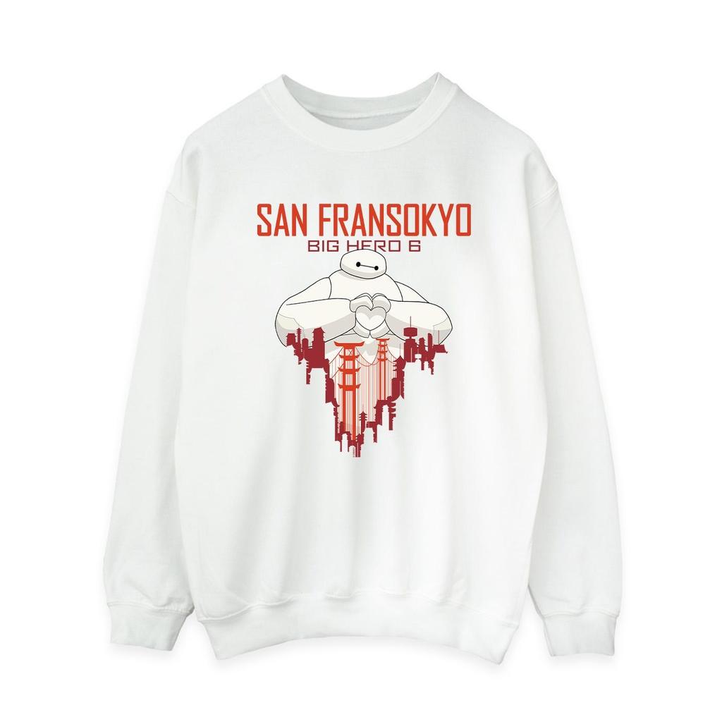 Disney Womens/Ladies Big Hero 6 Baymax San Fransokyo Heart Sweatshirt