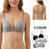 Women's Front Closure Push Up Bra Cross U Shaped Halter Neck Strapless Design Sexy Backless Comfortable Seamless Wireless Beauty Back