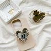 Plated Metal Pleated Heart-shaped Mirror Phone Case Airbag Holder Ins Adhesive Adjustable Desktop Watch TV Shows