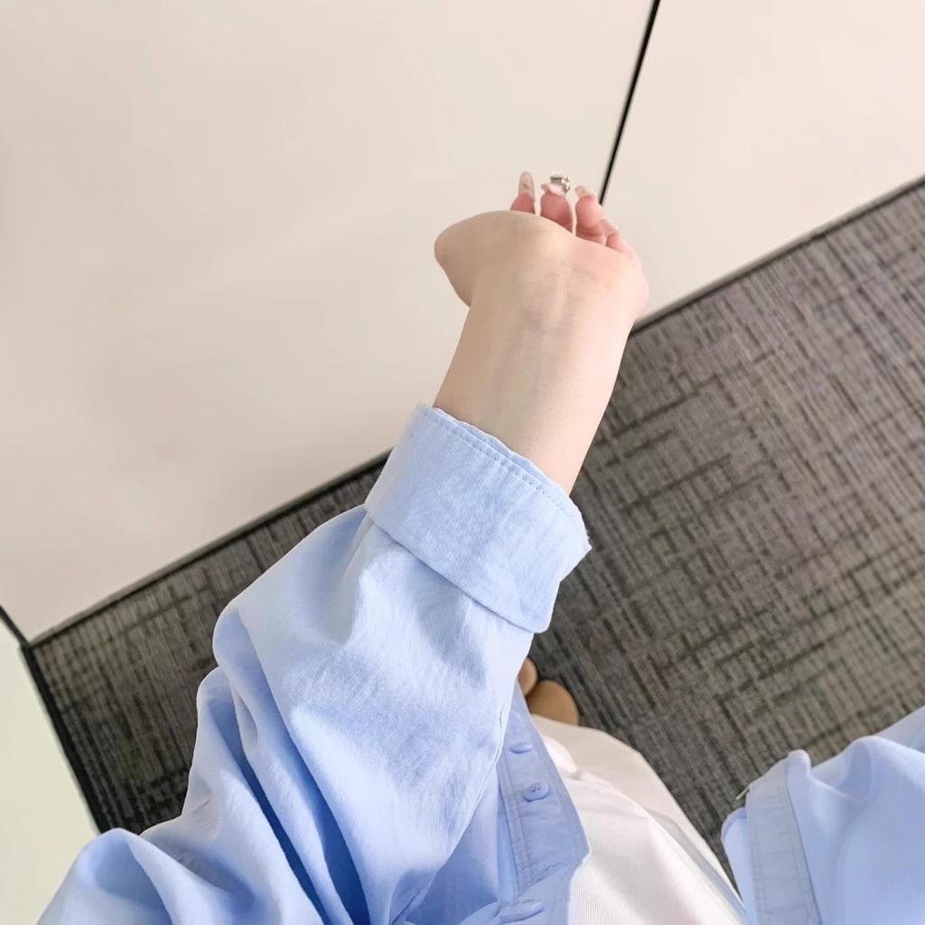 Pure Cotton Solid Color Shirt for Women with Spring and Autumn Loose Casual Slim and Versatile Layered Sunscreen Shirt Top Jacket