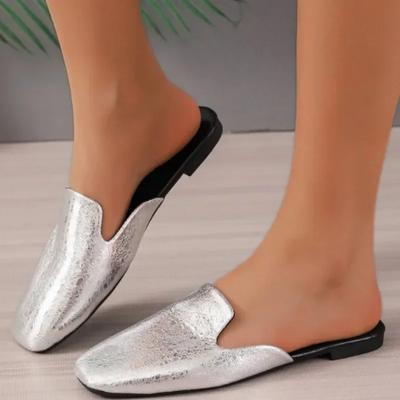 2024 Heißer Verkauf Damen Schuhe Sommer Mode Damen Hausschuhe Geschlossene Zehe Einfarbig Niedrig Absatz Lässig Leicht Übergröße Hausschuhe Damen