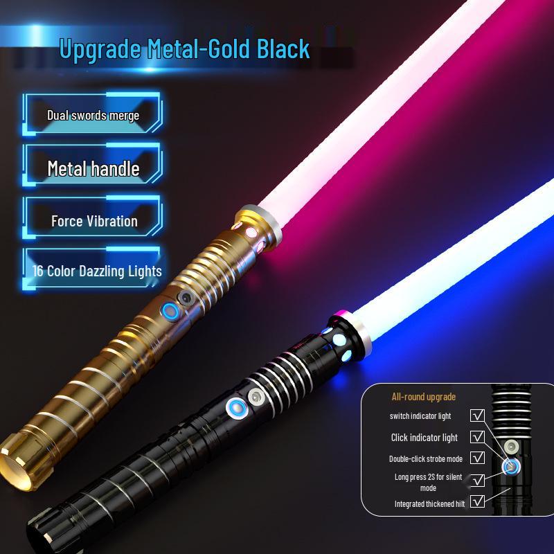 Interactive Color-Changing Light-Up Metal Laser Sword Toy for Performances