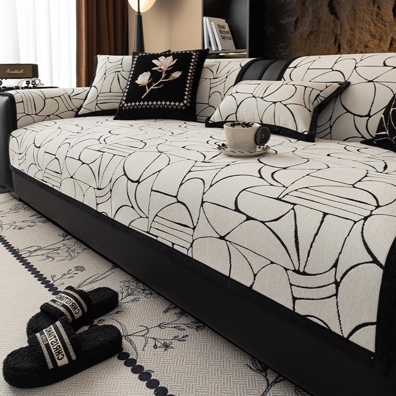 

Chenier Sofa Cushion Is Universal In All Seasons New Straight-Breasted Leather Seat Cushion Light Luxury High-End Non-Slip Cover Cloth 70*70cm белый