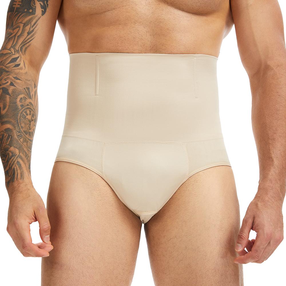 Men'S Compression Shorts Tummy Control Butt Lift Underwear High Waist Shapewear Slimming Briefs Body Shaper