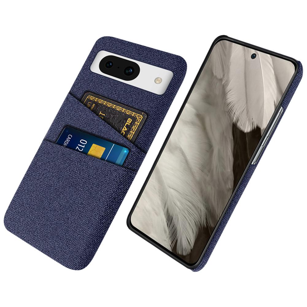 Für Google Pixel 8a Hülle Stoff + PC Stoßfeste Handyhülle mit Dual-Kartenfächern