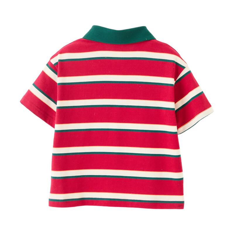 ASK JUNIOR Boys' Striped Color-Block Polo T-Shirt