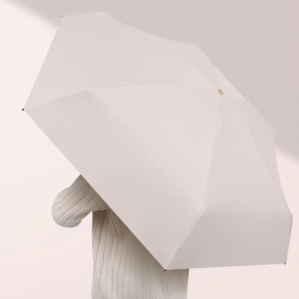 UPF50 Mini Sun Umbrella Five Fold Hand Operated Parasol Sturdy Travel Rain Umbrella  Outdoor