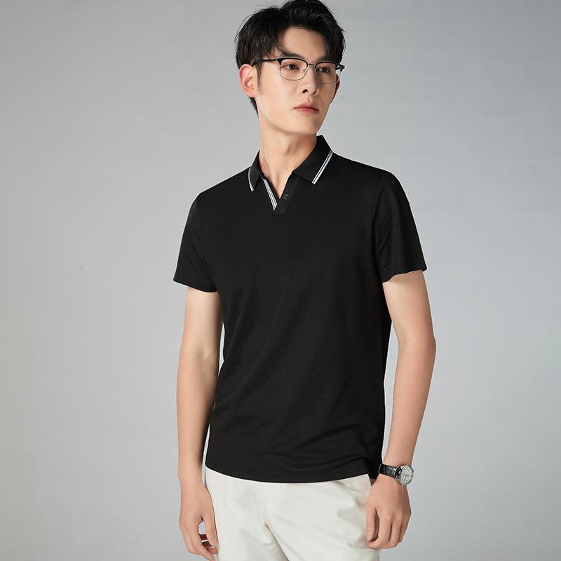 Summer New Three-proof POLO Shirt T-shirt Solid Color T-shirt Business Casual Men's Clothing