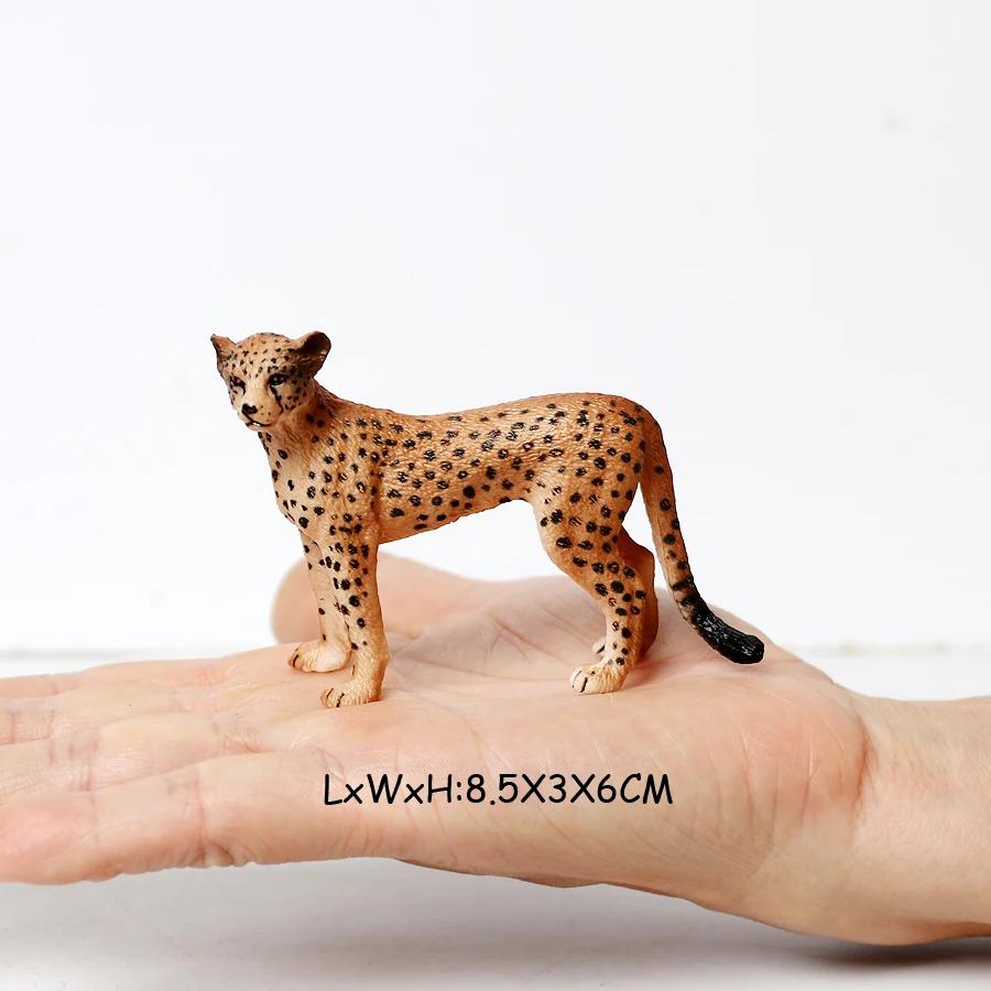 Figurina Leopardo Animali Giocattolo Figure Ocelot Pantera Ghepardo Giungla Animali Selvatici Figure Action Figure Giocattoli di Plastica Regali per Bambini