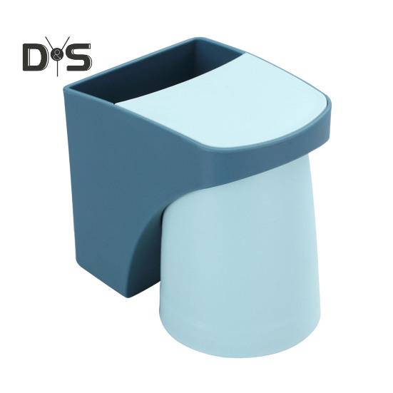 

1/2 шт. Тримач для зубної щітки з відділенням для зберігання Міцний витривалий Тримач для чашок, який легко встановити, Органайзер для ванної кімнати синій