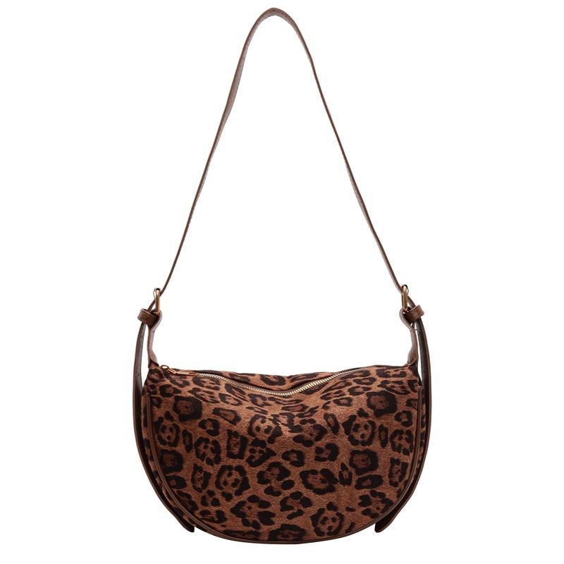 Niche design dumpling bag cute messenger bag women's new trendy fashion leopard print women's bag shoulder bag