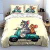 Cat and Mouse Riding Scooter. Bedding Sets Duvet Cover Sets Duvet Covers Pillowcases(1 * Duvet Cover 2 * Pillowcases, Without Duvet Insert)