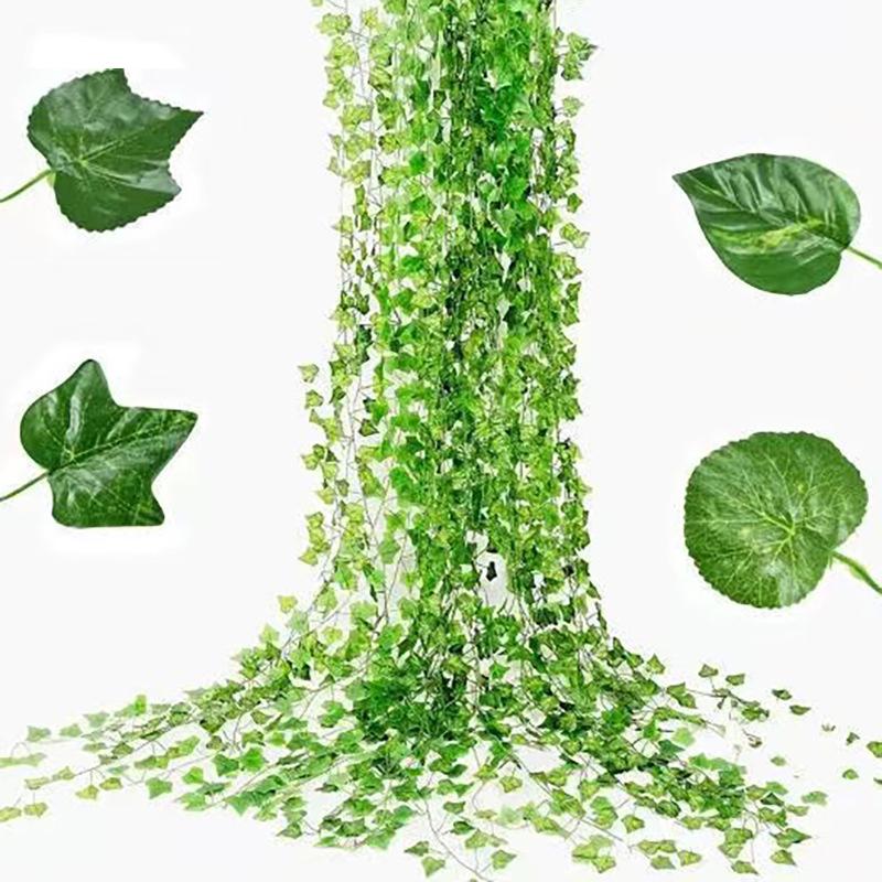 1/2M Artificial Rattan Strips Plant Simulated Leaves Indoor and Outdoor Decoration Plant Home Wall Hanging Decoration