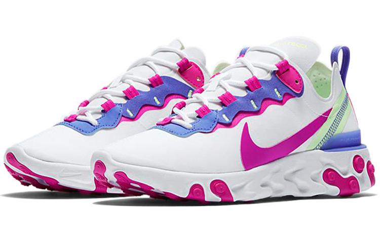 Nike React Element 55 Bianco Rosa Fuoco Donna BQ2728-104