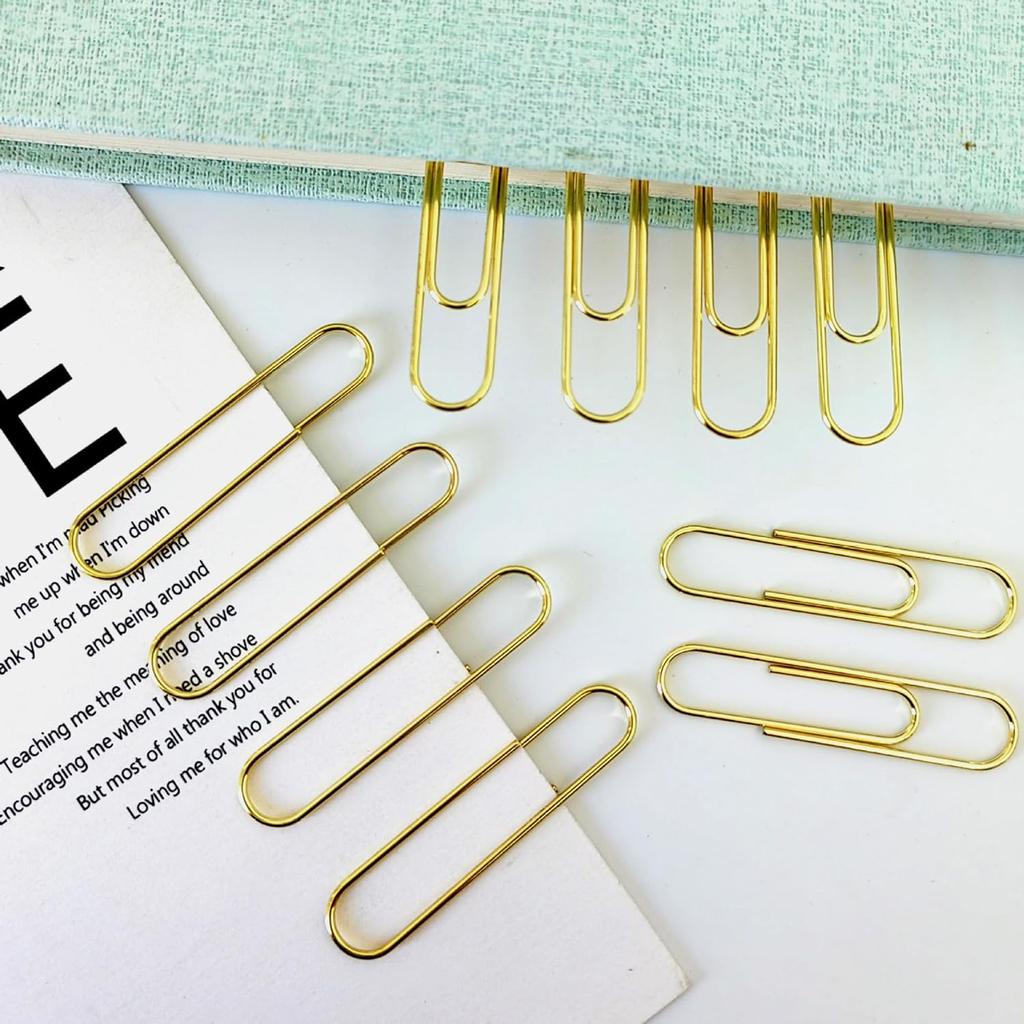 Generic Gold Paper Clips, 100 Count Large Size, 2 Inch Jumbo Paperclips, School and Office Supplies, ZANE5242114