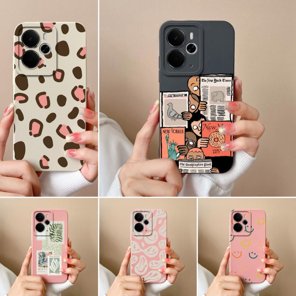 Case For Oppo A5 Pro Realme Narzo 10 30 60 C75x 14X 14 14T P3 For Beautiful Leopard Print Patterns Liquid Silicone Anti Fall Durable Covers Oppo Shell