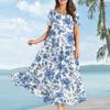 Women's Casual Loose Bohemian Floral Print Short Sleeve Dress