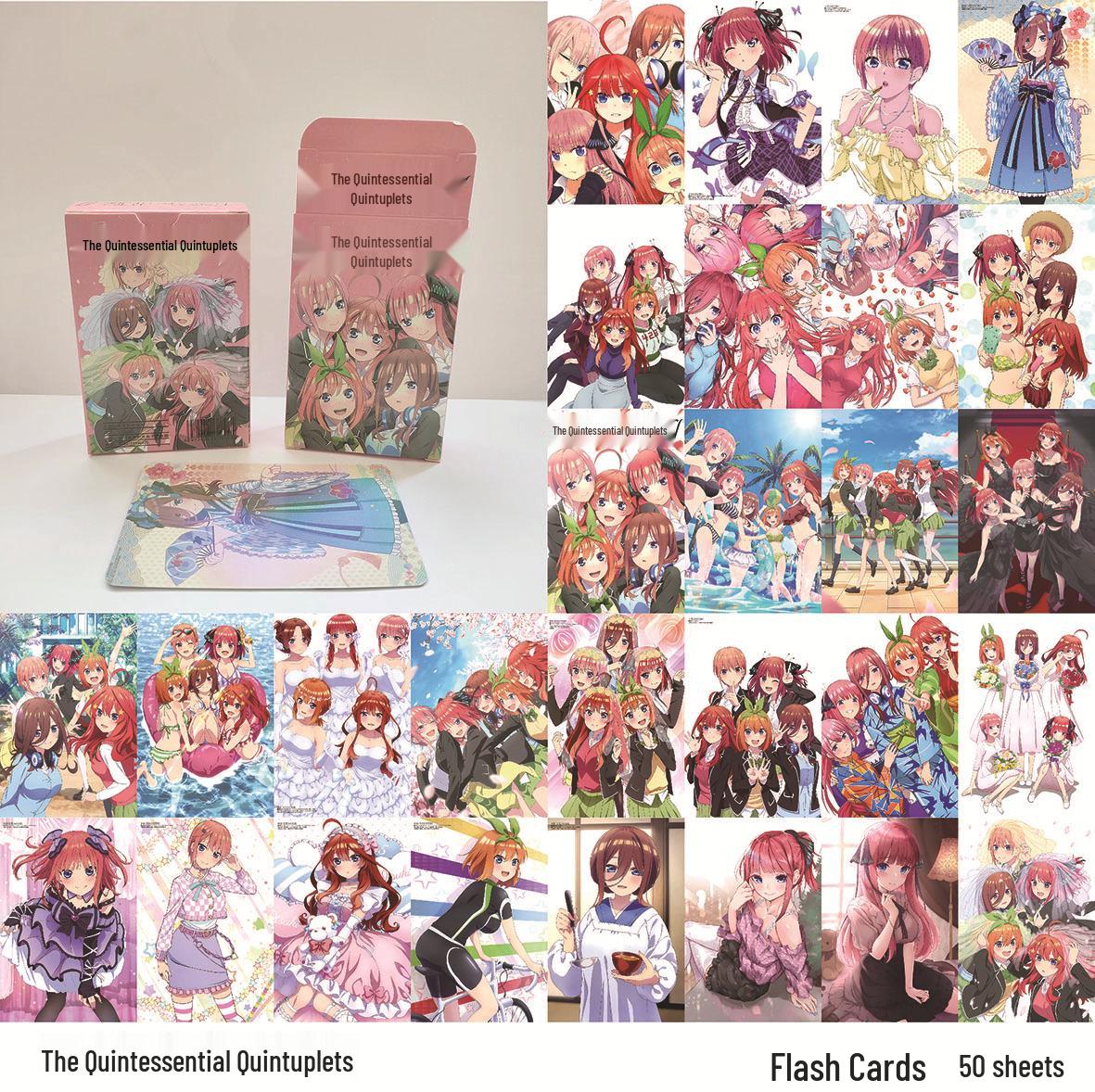 The Quintessential Quintuplets Flower Stand & Elysia Laser Flash Cards - 50 Sheets Quintuplets Flower Stand
