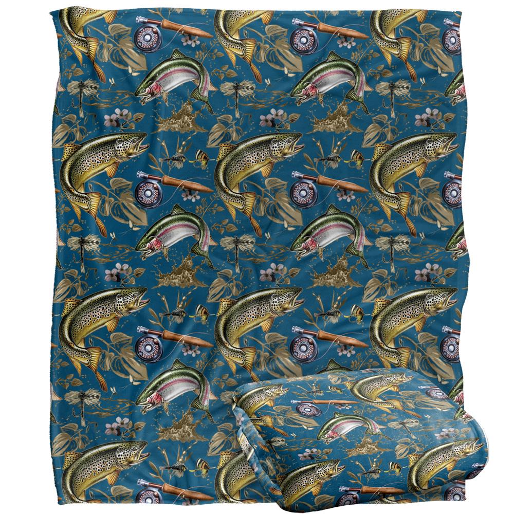 JQ Licensing Jl-Jp-Jq 2 Silky Trout Fishing Supersoft Blanket