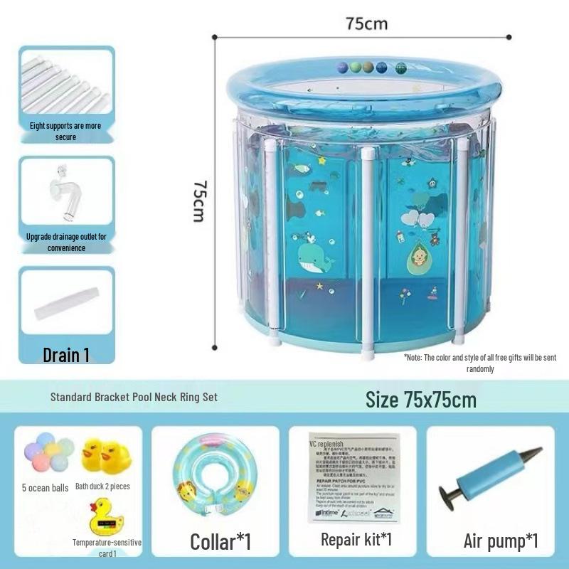 Foldable Transparent Bathtub: Kids & Adults Swimming Bucket
