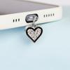 Full Diamond Love Heart Positive and Negative Combination Set Mobile Phone Dust Plug Hanging Ornament Decoration Mobile Phone Accessories