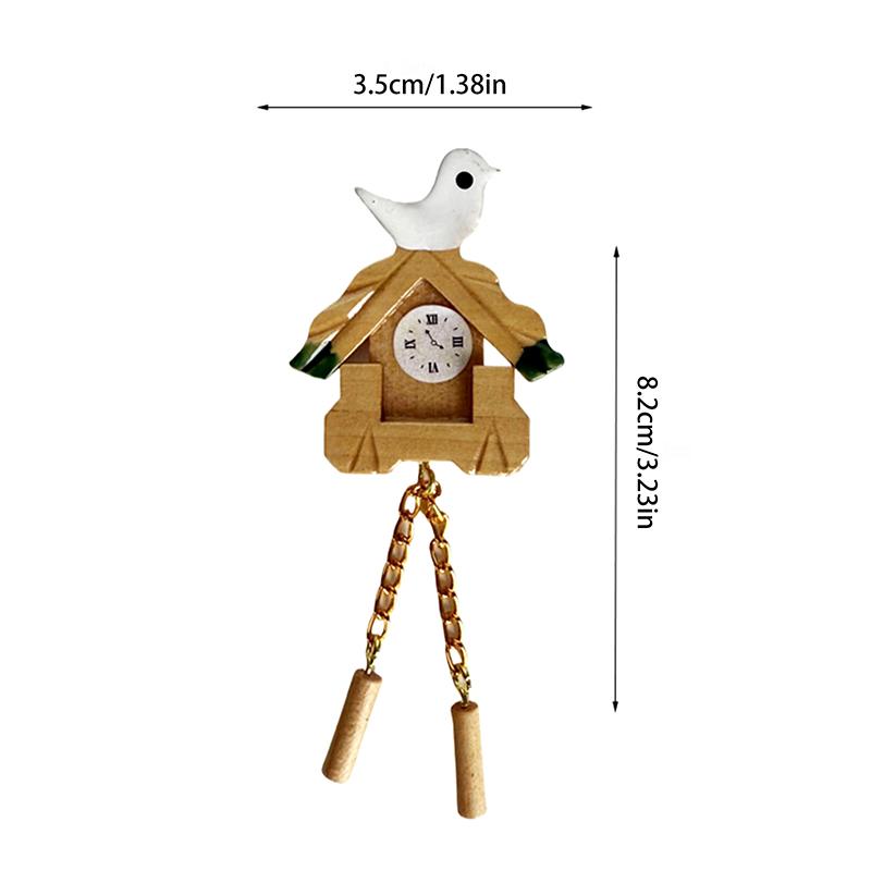 1:12 Dollhouse Miniature Bird Wall Clock Furniture Home Model Decor Toy Doll House Accessories
