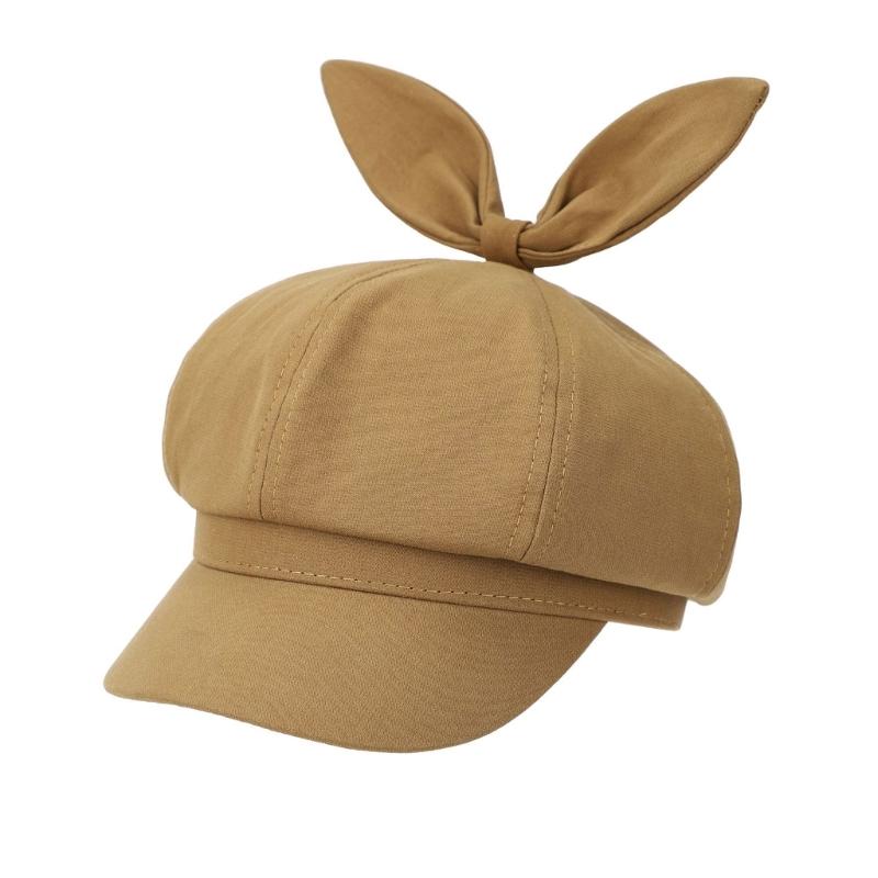 Girls Beret Subculture Rabbits Ear Painter Hat Artist Hat Gift for Halloween Rabbits Ear Decorated for Holiday