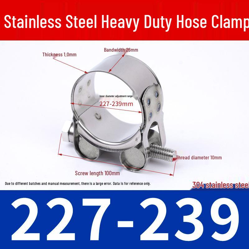 304 Stainless Steel European-Style Heavy-Duty Worm Drive Hose Clamp