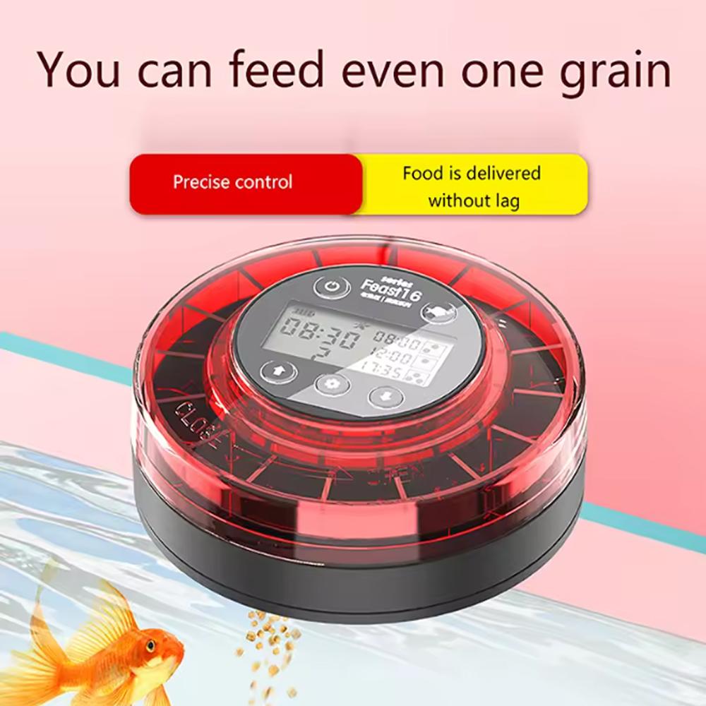Hrănitor automat pentru pești pentru acvariu Distribuitor automat de alimente cu temporizator Hrănitor cu temporizator reîncărcabil cu cablu USB Display LCD