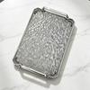 Water Wave Tray with Handles Versatile Rectangular Vanity Tray Clear Decorative Platter Bright Luxury Design for Living Room