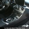 2 st/set Bil Mittkonsol Växelväljare Panel Cover Trim Kolfiber Mittkonsol Ram Klistermärke För Mercedes Benz C GLC 15-18