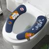 Household Bathroom Lavatory Cover Set Pedestal Cartoon WC Toilet Sticky Seat Pad Washable Universal Toilet Seat Cover Cushion