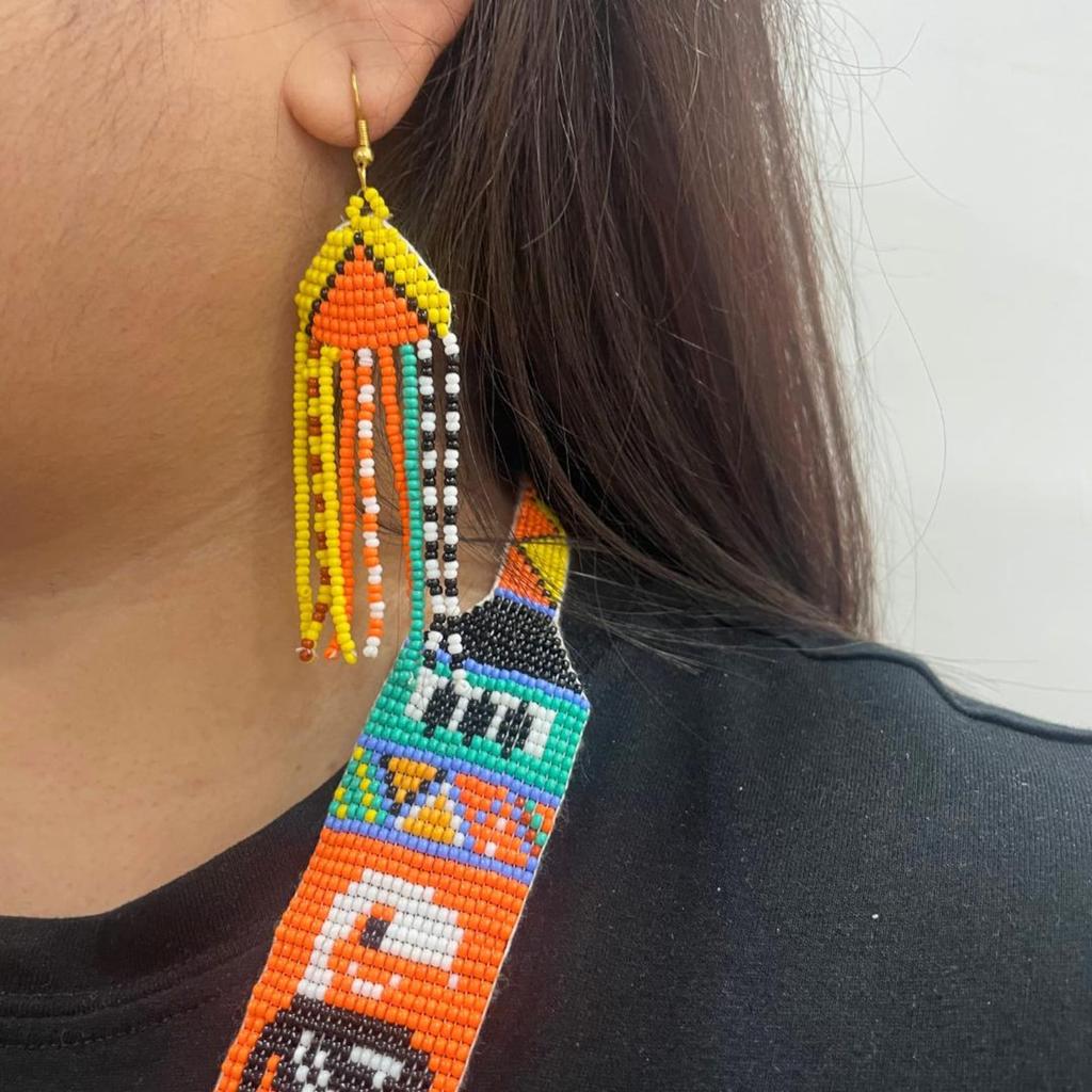 Handmade Boho Seed Bead Necklace: Rose